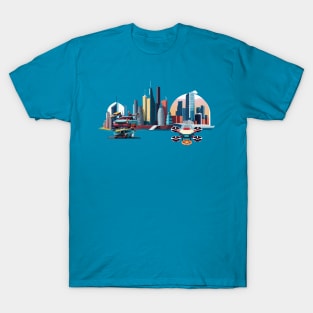 Levitating car traffic jam T-Shirt